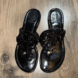 Tory Burch Glossy Black Sandals